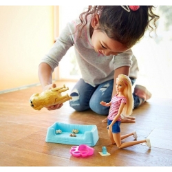 Lalka Barbie piesek Narodziny Piesków Mattel FDD43