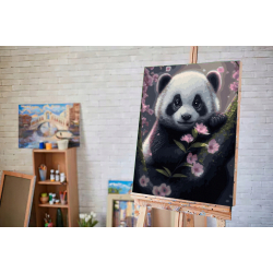 Malowanie po numerach Panda 40x50 Płótno + Farby + Pędzle PANDA