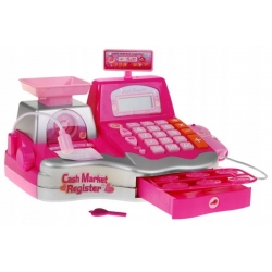 sklepowa KASA FISKALNA waga kalkulator akcesoria FS34438 Różowa