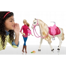 Lalka Barbie Koń Interaktywny Chodzi Tańczy Dźwięk FRV36